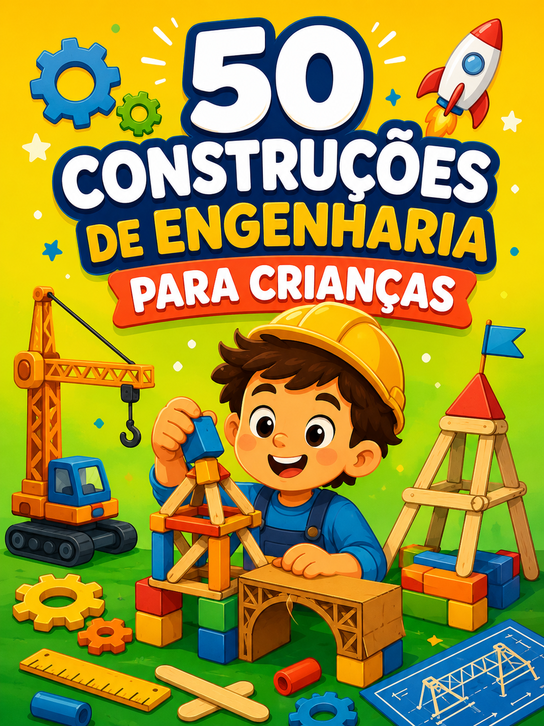 Capa do bônus 3: Guia de 50 Construções de Engenharia para Crianças