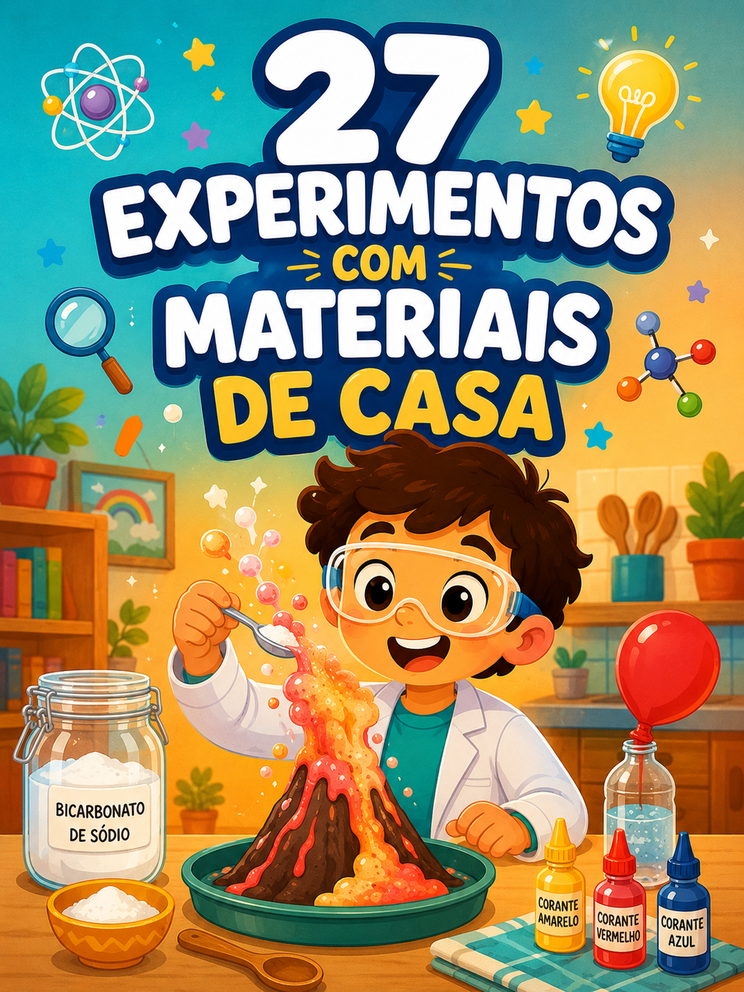 Capa do bônus 2: 27 Experimentos com Materiais de Casa